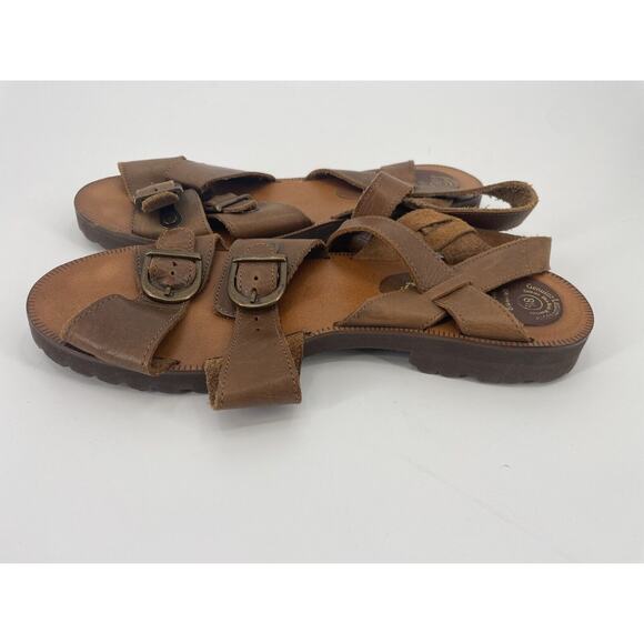 Brazil Leather Craft Womens 8.5 Open Toe Sandal Tan Brown Rebecca 190869 Shoes - Picture 5 of 8